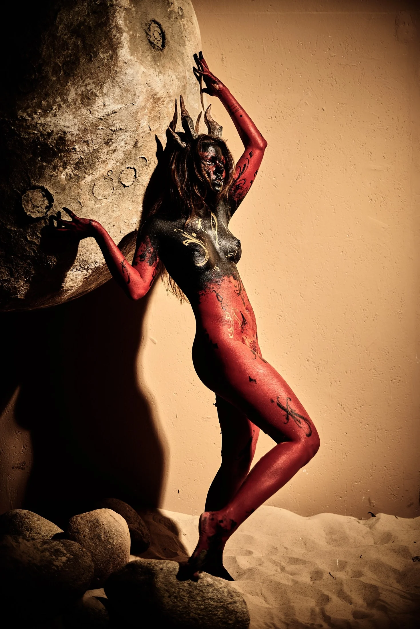 Surreal warm-toned art portrait